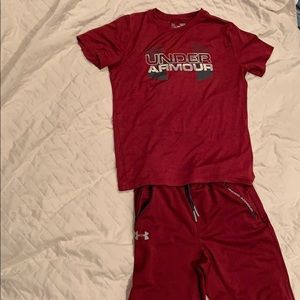 Boys under armor two piece set- youth large